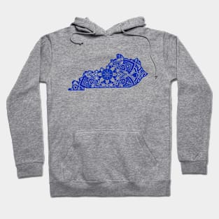 Blue Kentucky State Gift Mandala Yoga KY Art Hoodie